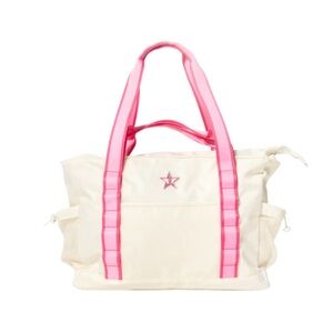 Jeffree Star Stylish White and Pink Book Tote Bag